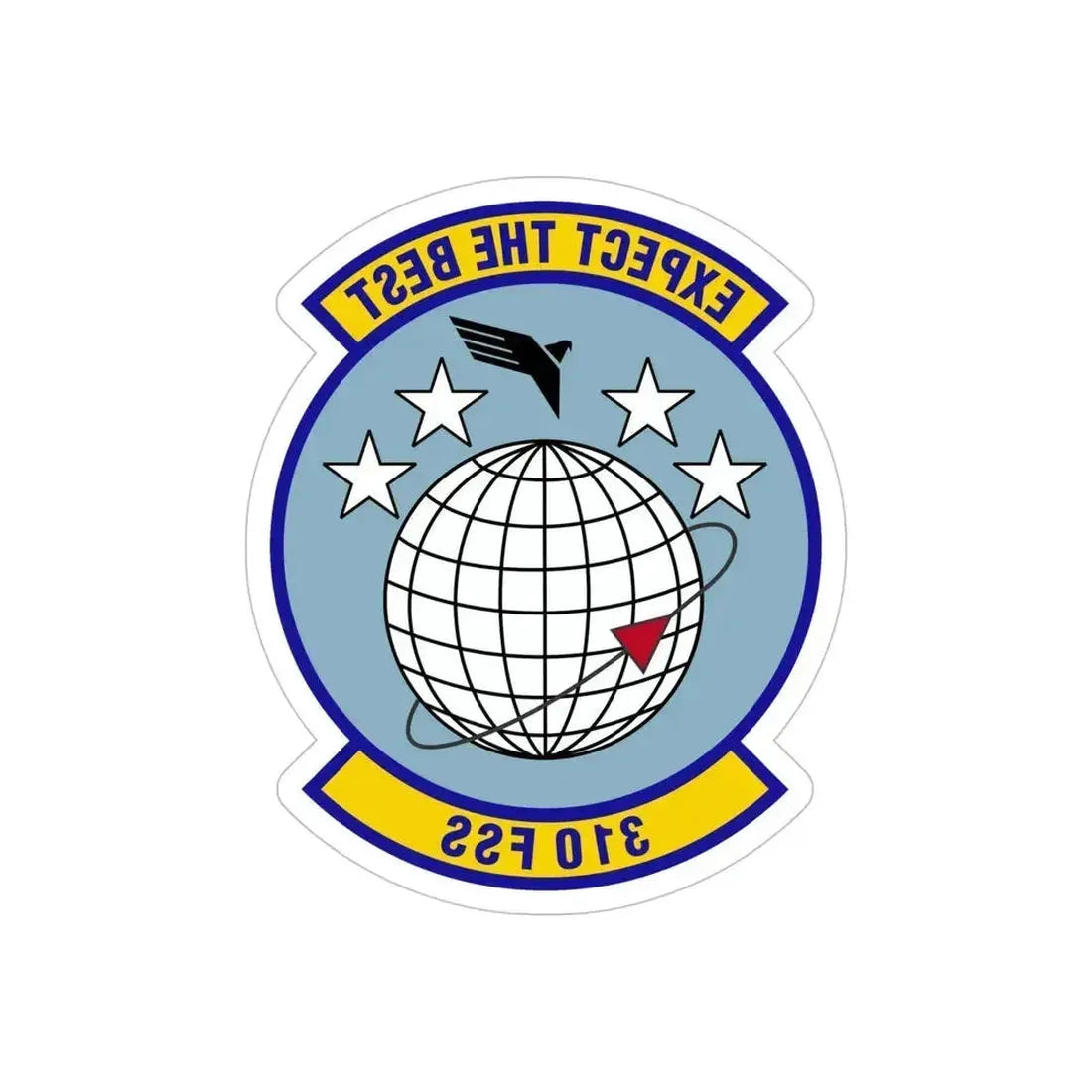 310 Force Support Squadron AFRC (U.S. Air Force) REVERSE PRINT Transparent Die-Cut STICKER 5 Inch Die-Cut Transparent - The Sticker Space