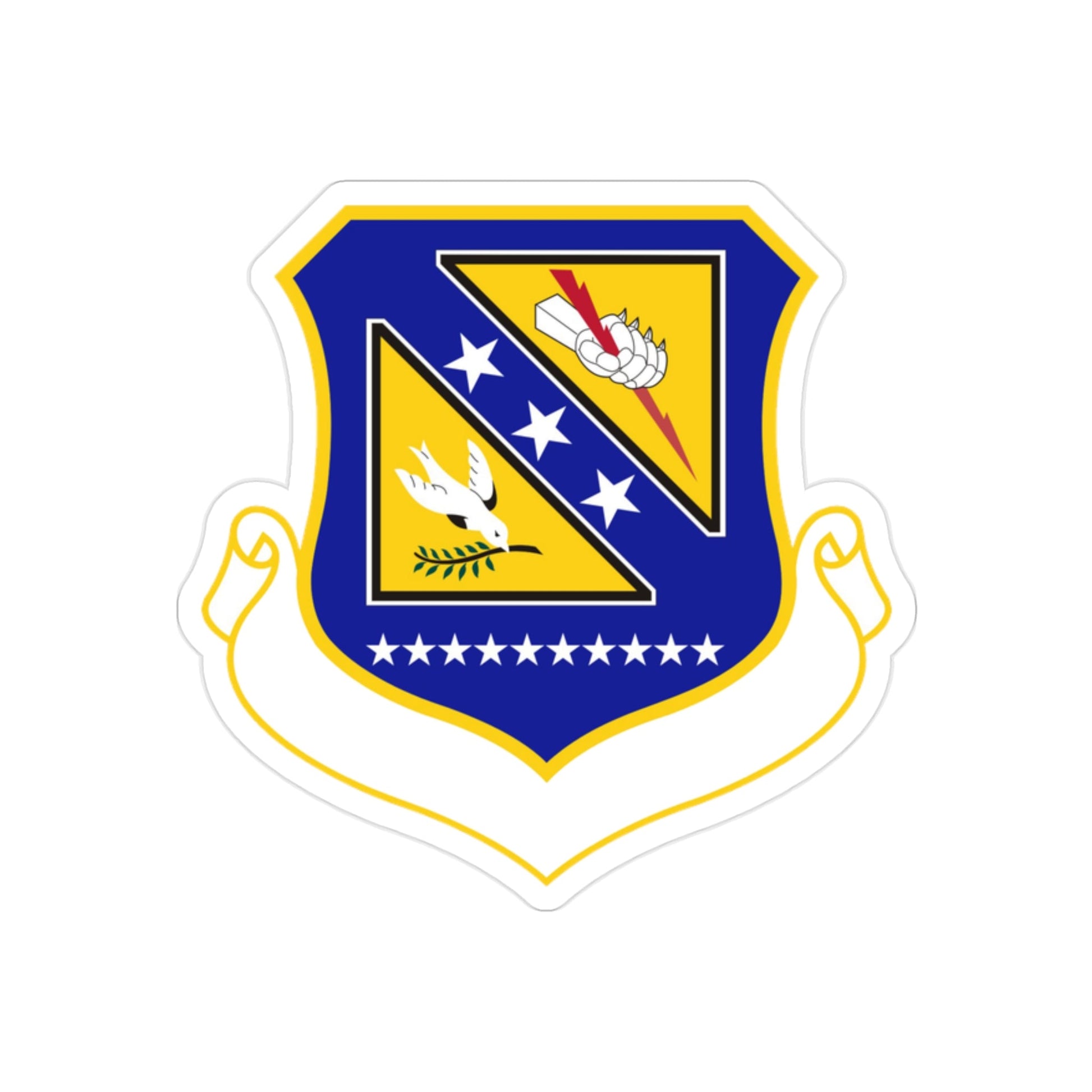 310 Space Wing AFRC (U.S. Air Force) REVERSE PRINT Transparent STICKER-2" × 2"-The Sticker Space