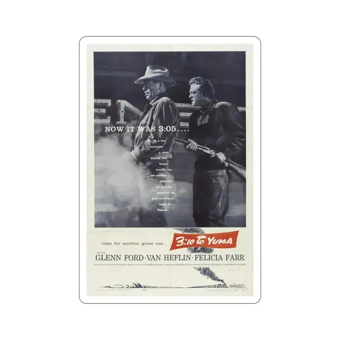 310 to Yuma 1957 Movie Poster STICKER Vinyl Die-Cut Decal 3 Inch - The Sticker Space