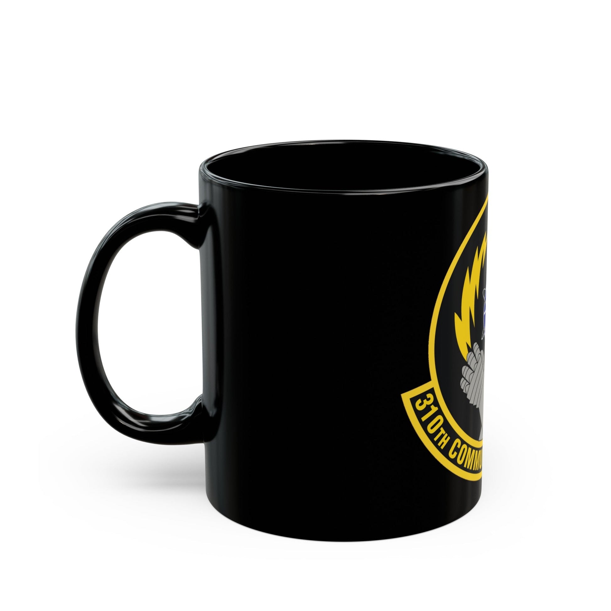 310th Communications Flight (U.S. Air Force) Black Coffee Mug-The Sticker Space