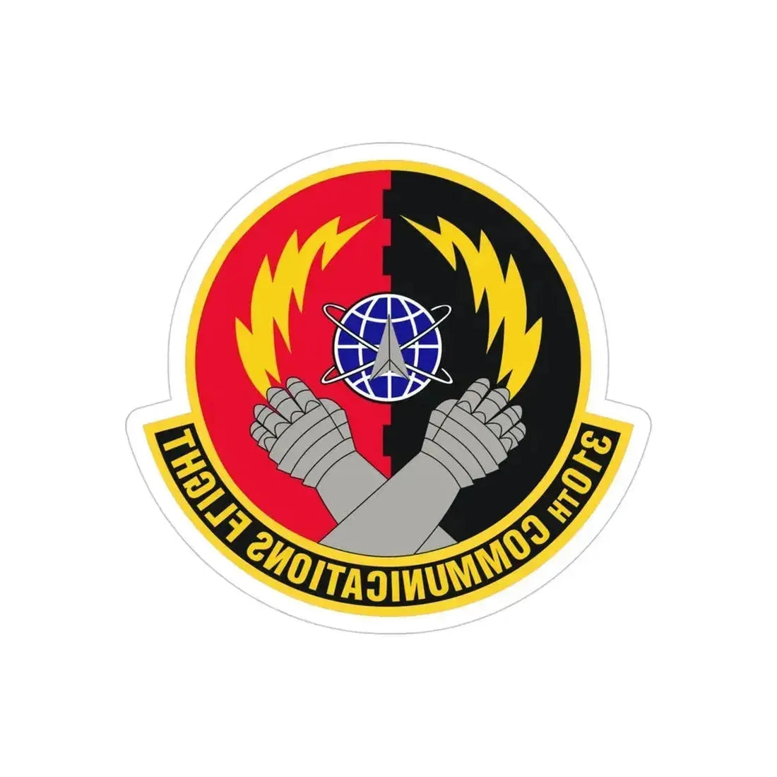 310th Communications Flight (U.S. Air Force) REVERSE PRINT Transparent Die-Cut STICKER 4 Inch Die-Cut Transparent - The Sticker Space