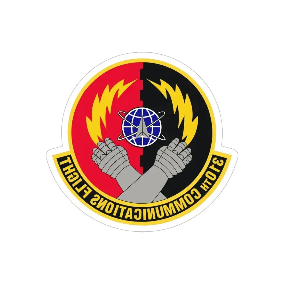 310th Communications Flight (U.S. Air Force) REVERSE PRINT Transparent Die-Cut STICKER 6 Inch Die-Cut Transparent - The Sticker Space
