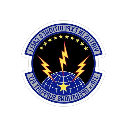 310th Operations Support Flight (U.S. Air Force) REVERSE PRINT Transparent Die-Cut STICKER 4 Inch Die-Cut Transparent - The Sticker Space