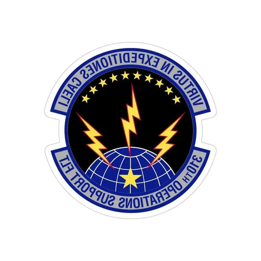 310th Operations Support Flight (U.S. Air Force) REVERSE PRINT Transparent Die-Cut STICKER 6 Inch Die-Cut Transparent - The Sticker Space