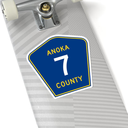 Anoka County 7 (Minnesota) (Road Sign) STICKER Vinyl Kiss-Cut Decal
