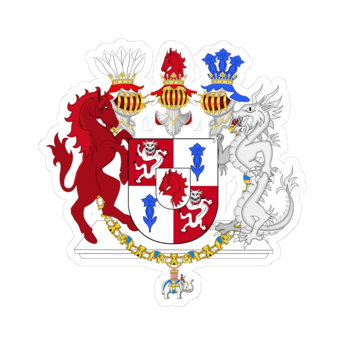 Armoiries Alexandra Manley Contesse de Frederiksborg2005 (Denmark) (Coat of Arms) STICKER Vinyl Kiss-Cut Decal