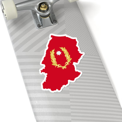 Flag map of the Province of Campobasso (Italy) STICKER Vinyl Kiss-Cut Decal