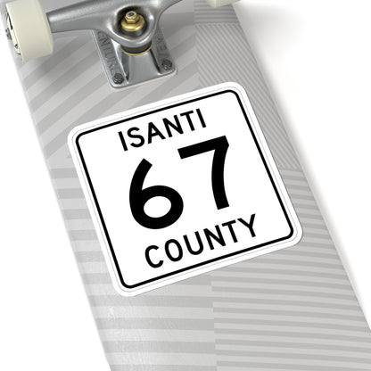 Isanti County 67 MN (Minnesota) (Road Sign) STICKER Vinyl Kiss-Cut Decal