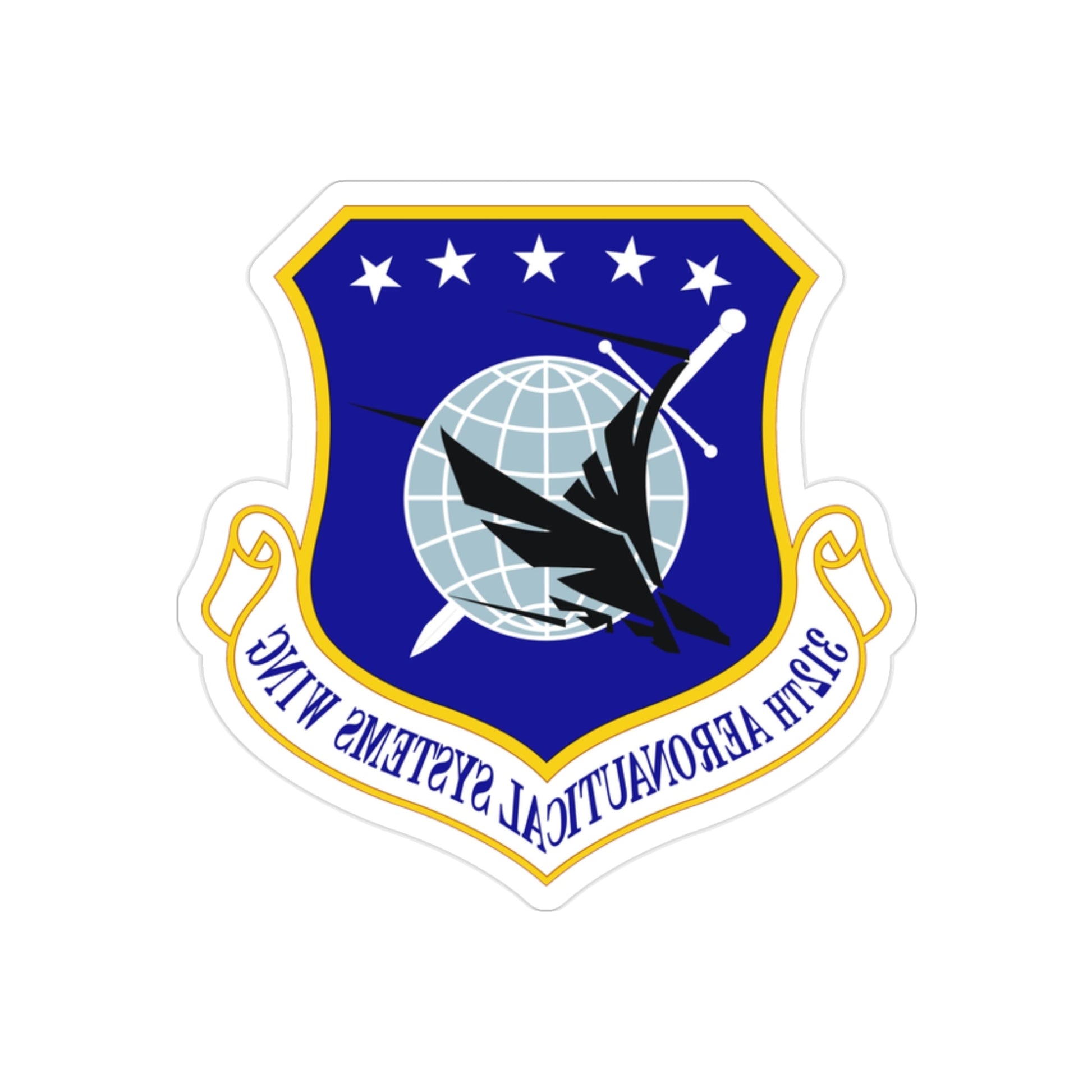 312th Aeronautical Systems Wing (U.S. Air Force) REVERSE PRINT Transparent STICKER-2" × 2"-The Sticker Space