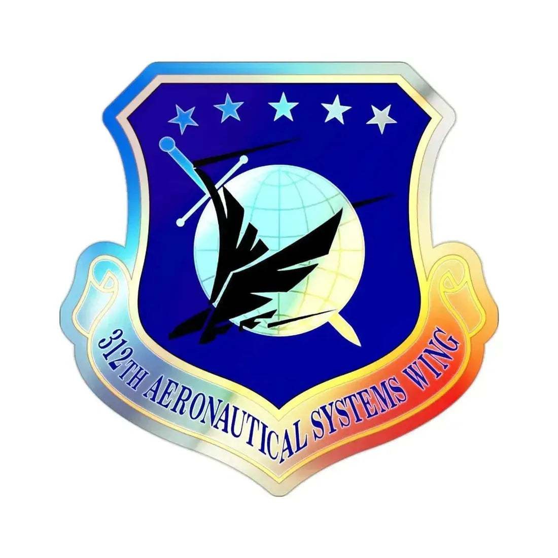 312th Aeronautical Systems Wing (U.S. Air Force) Holographic STICKER Die-Cut Vinyl Decal 2 Inch Holographic - The Sticker Space