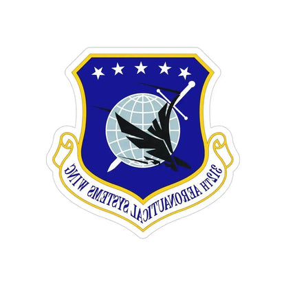 312th Aeronautical Systems Wing (U.S. Air Force) REVERSE PRINT Transparent Die-Cut STICKER 5 Inch Die-Cut Transparent - The Sticker Space