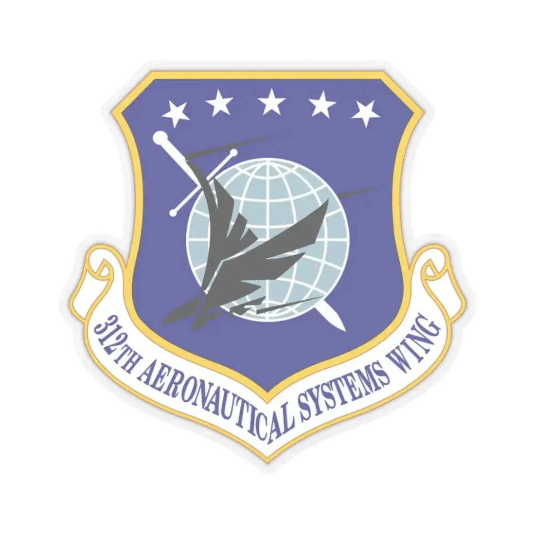 312th Aeronautical Systems Wing (U.S. Air Force) STICKER Vinyl Kiss-Cut Decal 2 Inch Transparent - The Sticker Space
