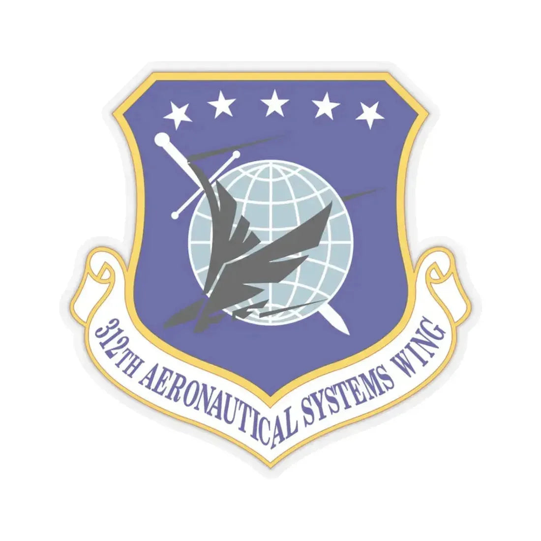 312th Aeronautical Systems Wing (U.S. Air Force) STICKER Vinyl Kiss-Cut Decal 3 Inch Transparent - The Sticker Space