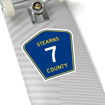 Stearns County Route 7 (Minnesota) (Road Sign) STICKER Vinyl Kiss-Cut Decal