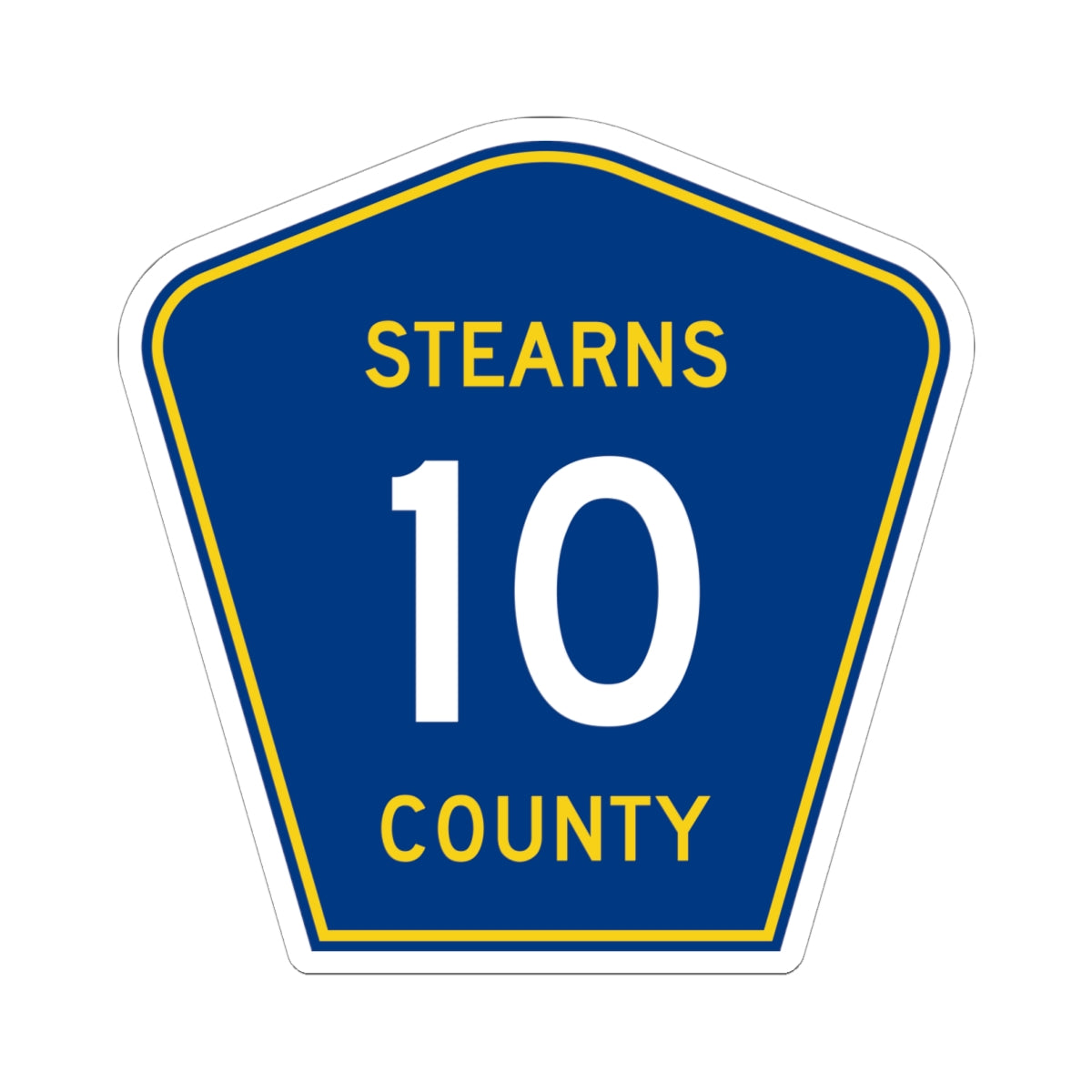 Stearns County Route 10 (Minnesota) (Road Sign) STICKER Vinyl Kiss-Cut Decal