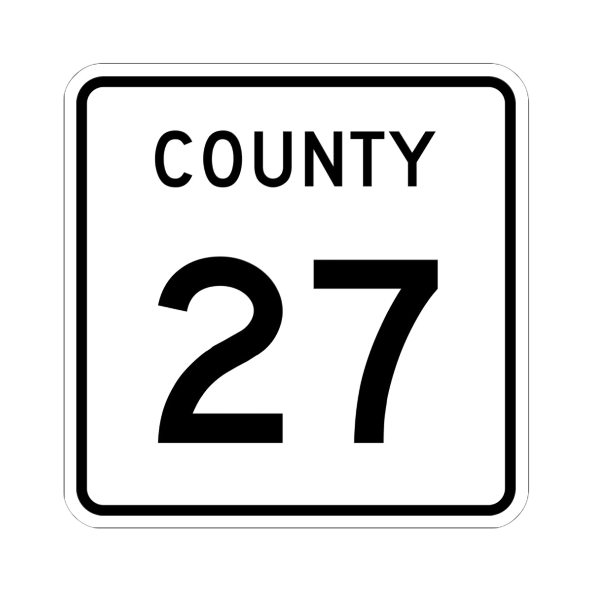 County 27 square (Minnesota) (Road Sign) STICKER Vinyl Kiss-Cut Decal