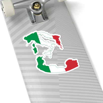 Flag map of Greater Italy (Italy) STICKER Vinyl Kiss-Cut Decal