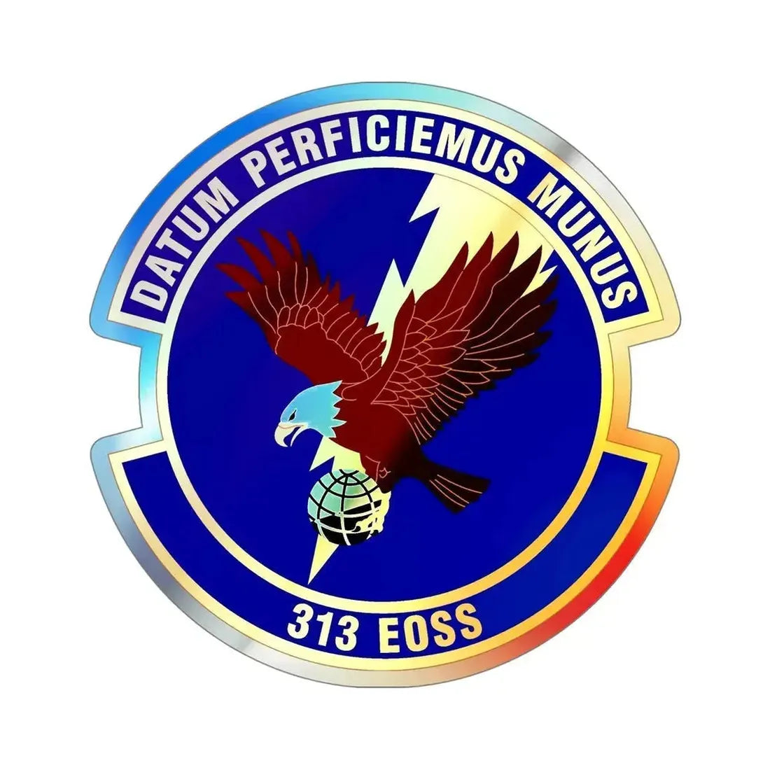 313th Expeditionary Operations Support Squadron (U.S. Air Force) Holographic STICKER Die-Cut Vinyl Decal 5 Inch Holographic - The Sticker Space