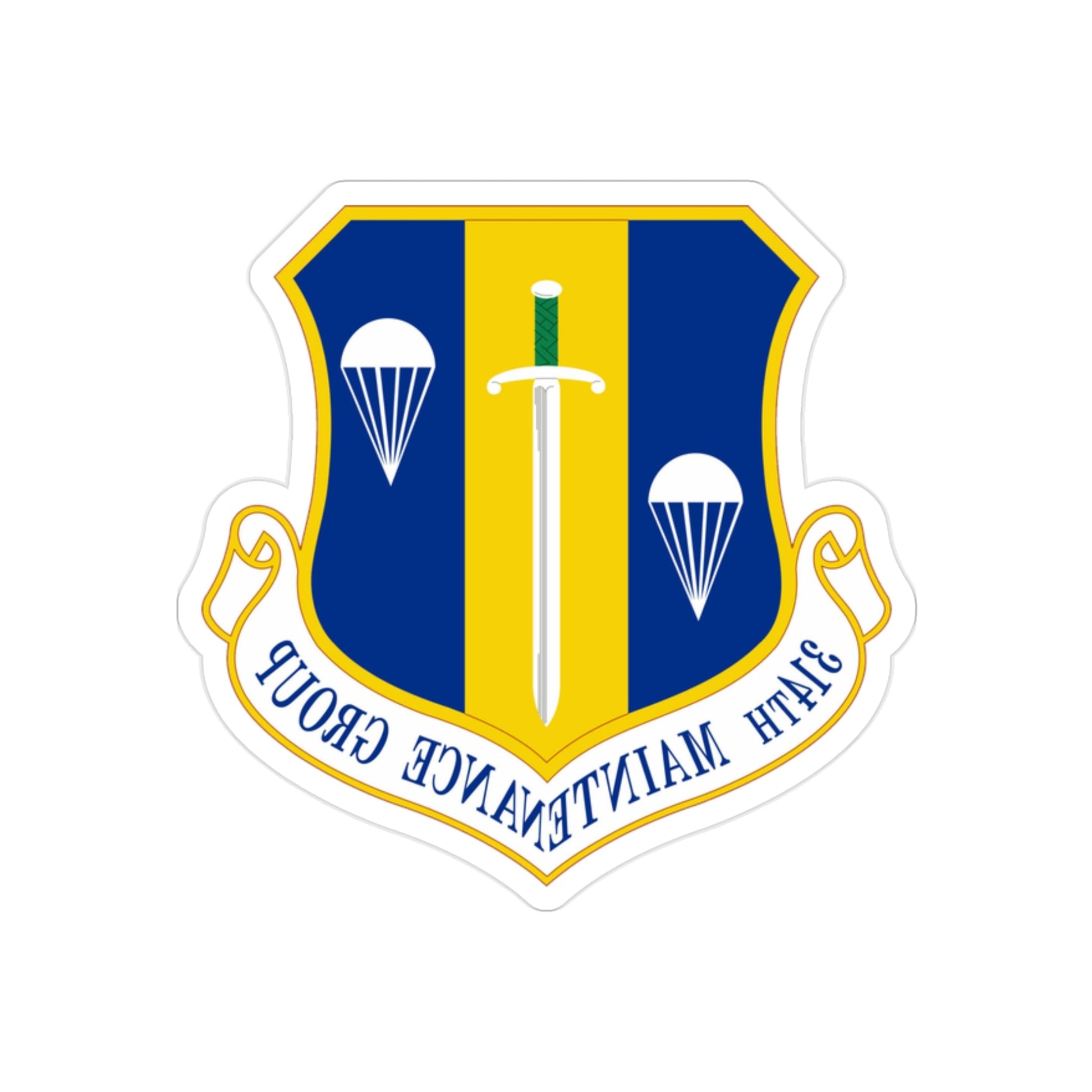 314 Maintenance Group AETC (U.S. Air Force) REVERSE PRINT Transparent STICKER-2" × 2"-The Sticker Space