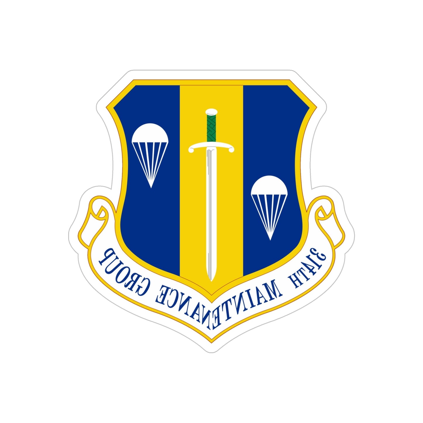 314 Maintenance Group AETC (U.S. Air Force) REVERSE PRINT Transparent STICKER-5" × 5"-The Sticker Space