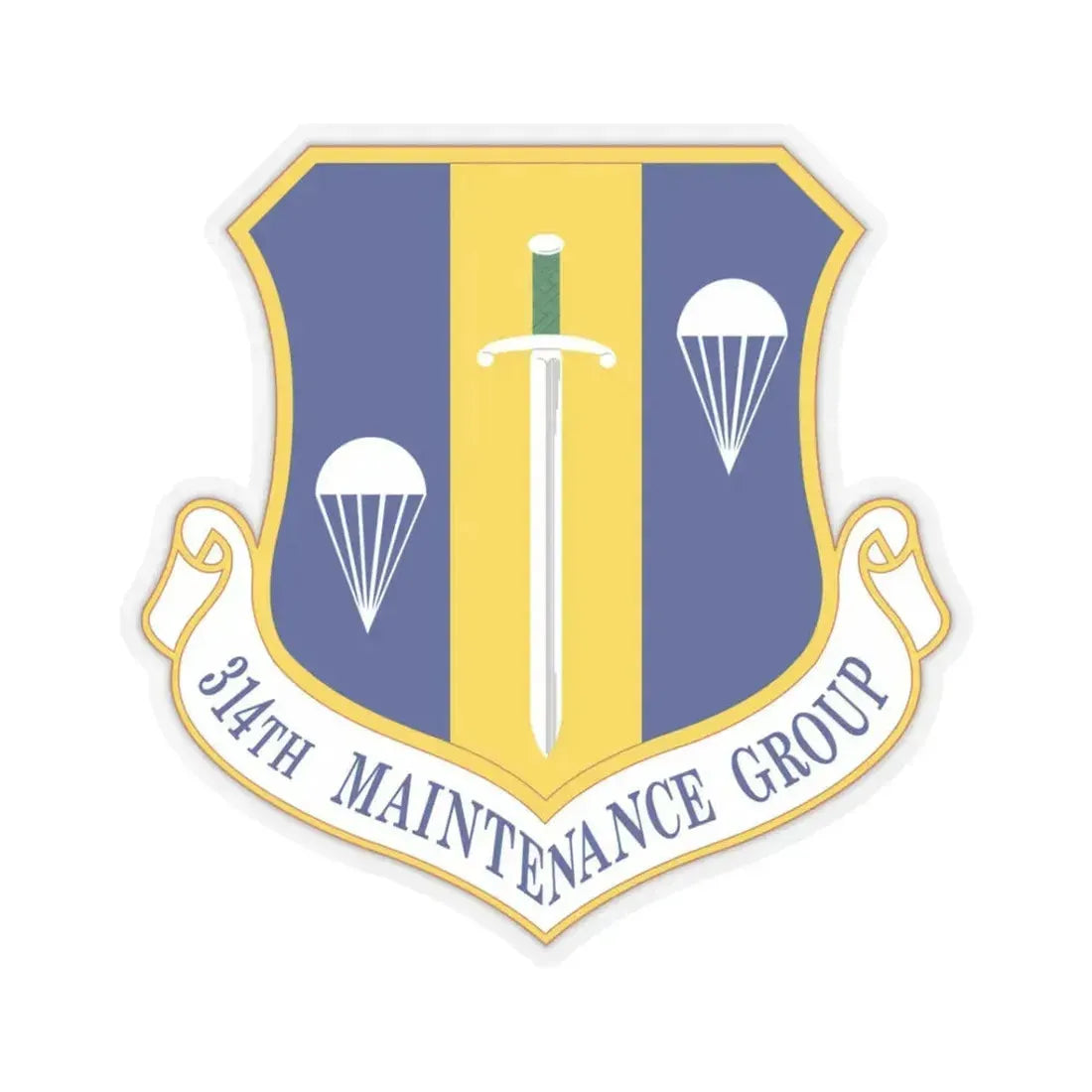 314 Maintenance Group AETC (U.S. Air Force) STICKER Vinyl Kiss-Cut Decal 3 Inch Transparent - The Sticker Space