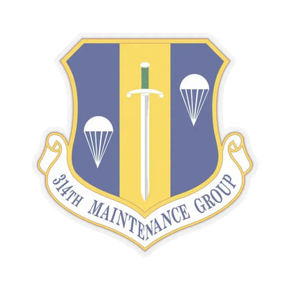 314 Maintenance Group AETC (U.S. Air Force) STICKER Vinyl Kiss-Cut Decal 3 Inch Transparent - The Sticker Space