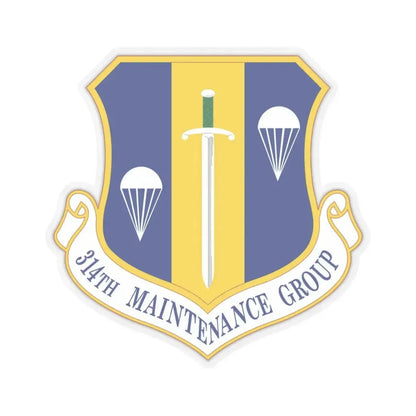 314 Maintenance Group AETC (U.S. Air Force) STICKER Vinyl Kiss-Cut Decal 6 Inch Transparent - The Sticker Space