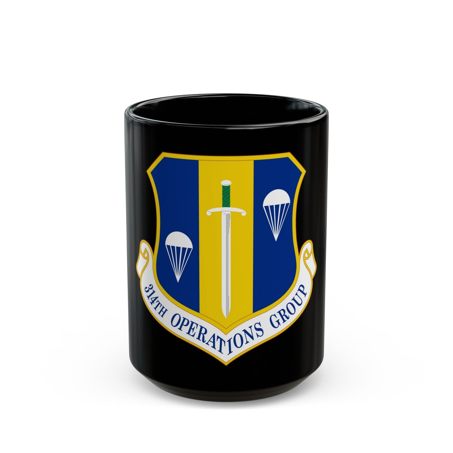 314 Operations Group AETC (U.S. Air Force) Black Coffee Mug-15oz-The Sticker Space