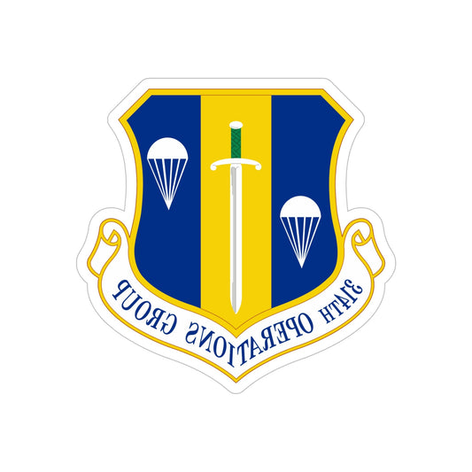 314 Operations Group AETC (U.S. Air Force) REVERSE PRINT Transparent STICKER-6" × 6"-The Sticker Space