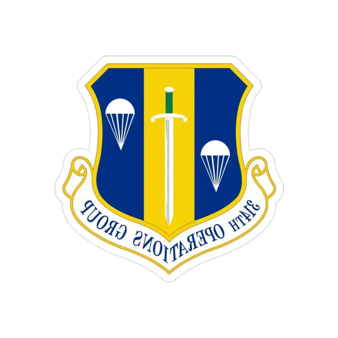 314 Operations Group AETC (U.S. Air Force) REVERSE PRINT Transparent Die-Cut STICKER 2 Inch Die-Cut Transparent - The Sticker Space