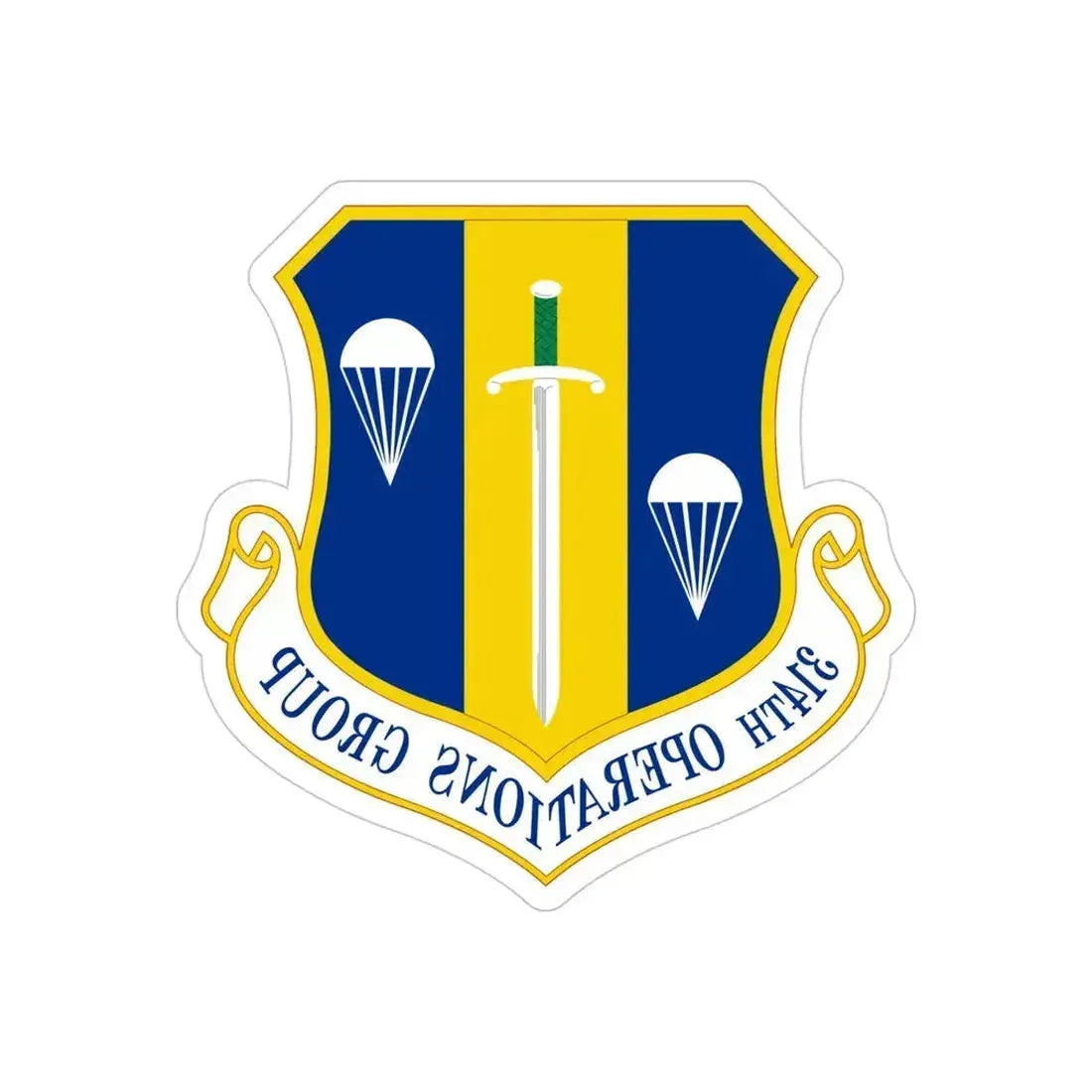 314 Operations Group AETC (U.S. Air Force) REVERSE PRINT Transparent Die-Cut STICKER 4 Inch Die-Cut Transparent - The Sticker Space