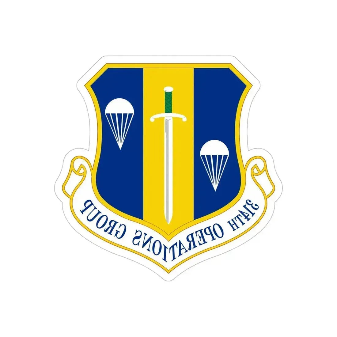 314 Operations Group AETC (U.S. Air Force) REVERSE PRINT Transparent Die-Cut STICKER 5 Inch Die-Cut Transparent - The Sticker Space