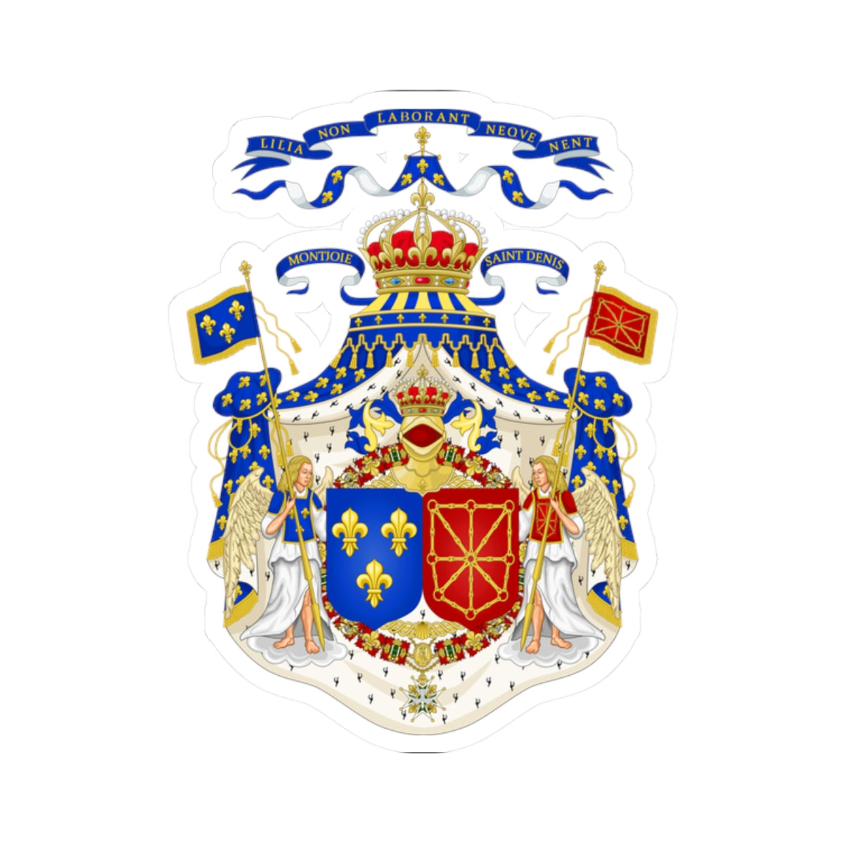 Grand Royal Coat of Arms of France & Navarre - STICKER Vinyl Kiss-Cut Decal
