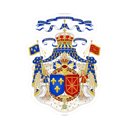 Grand Royal Coat of Arms of France & Navarre - STICKER Vinyl Kiss-Cut Decal