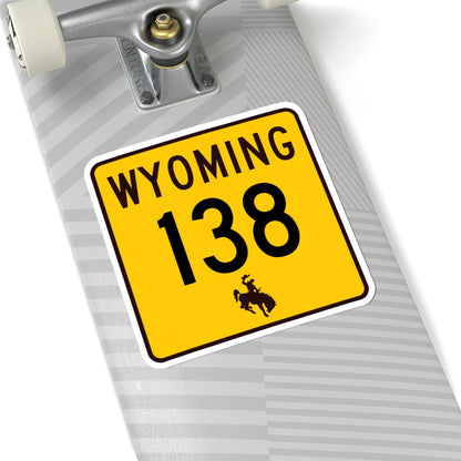 WY-138 (Wyoming) (Road Sign) STICKER Vinyl Kiss-Cut Decal