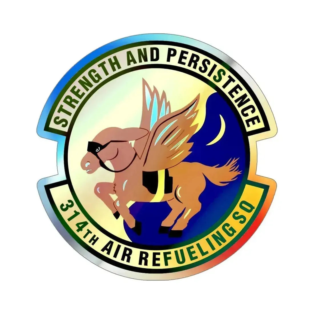 314th Air Refueling Squadron (U.S. Air Force) Holographic STICKER Die-Cut Vinyl Decal 5 Inch Holographic - The Sticker Space