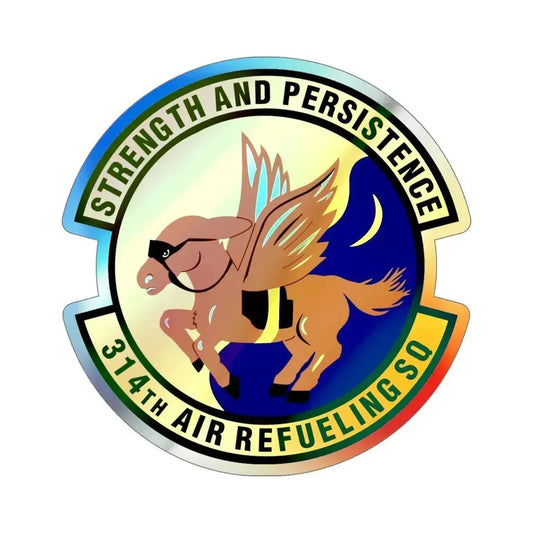 314th Air Refueling Squadron (U.S. Air Force) Holographic STICKER Die-Cut Vinyl Decal 6 Inch Holographic - The Sticker Space