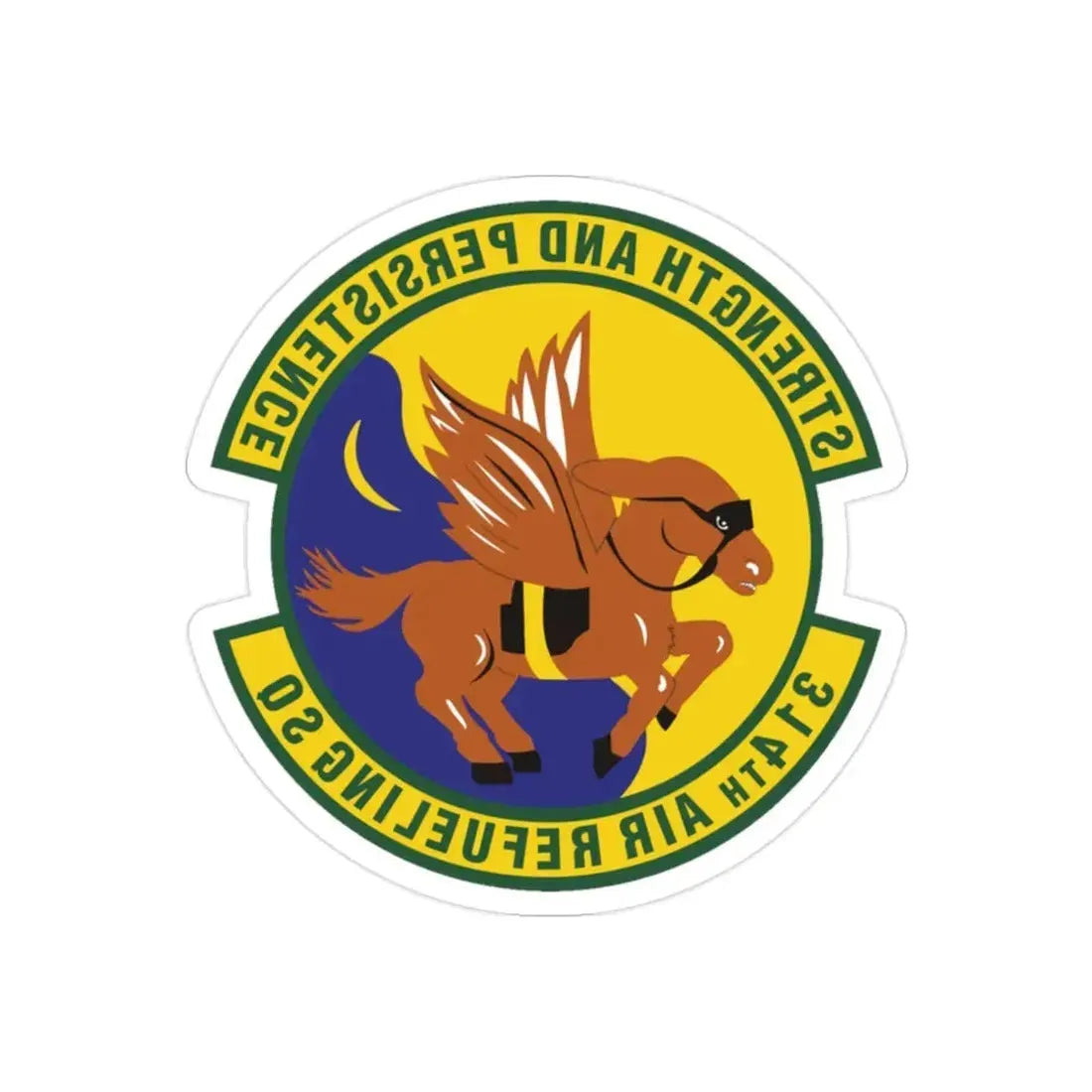 314th Air Refueling Squadron (U.S. Air Force) REVERSE PRINT Transparent Die-Cut STICKER - The Sticker Space