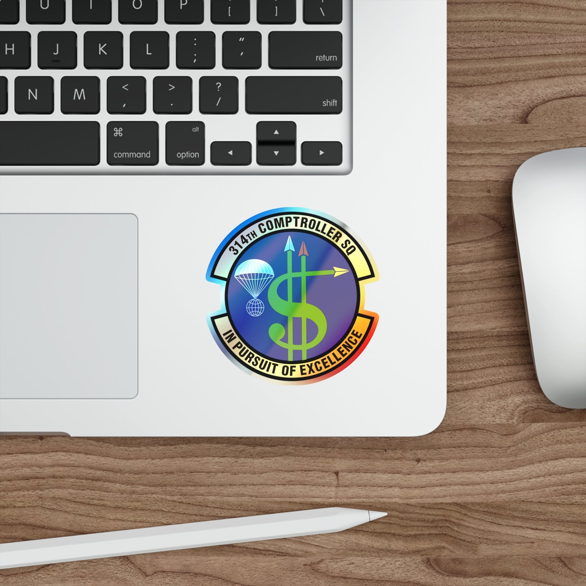 314th Comptroller Squadron (U.S. Air Force) Holographic STICKER Die-Cut Vinyl Decal-The Sticker Space