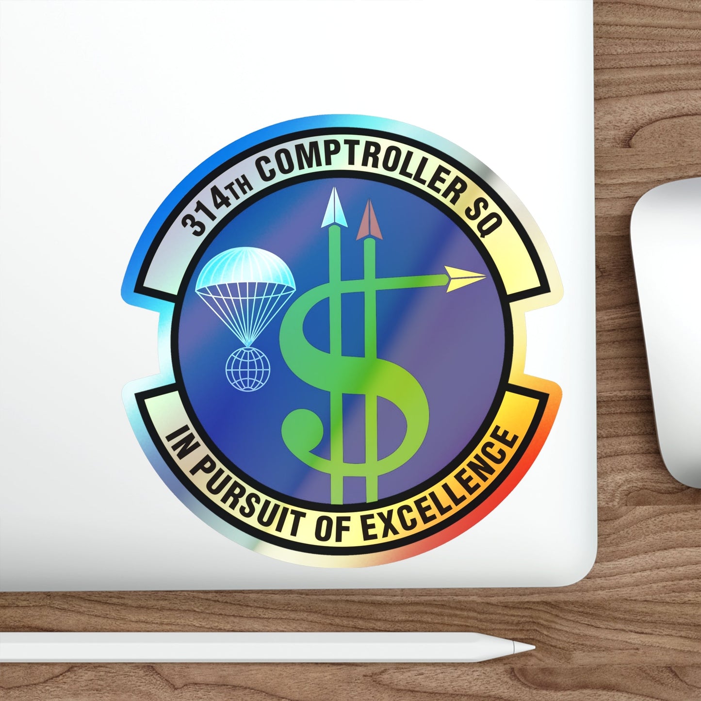 314th Comptroller Squadron (U.S. Air Force) Holographic STICKER Die-Cut Vinyl Decal-The Sticker Space