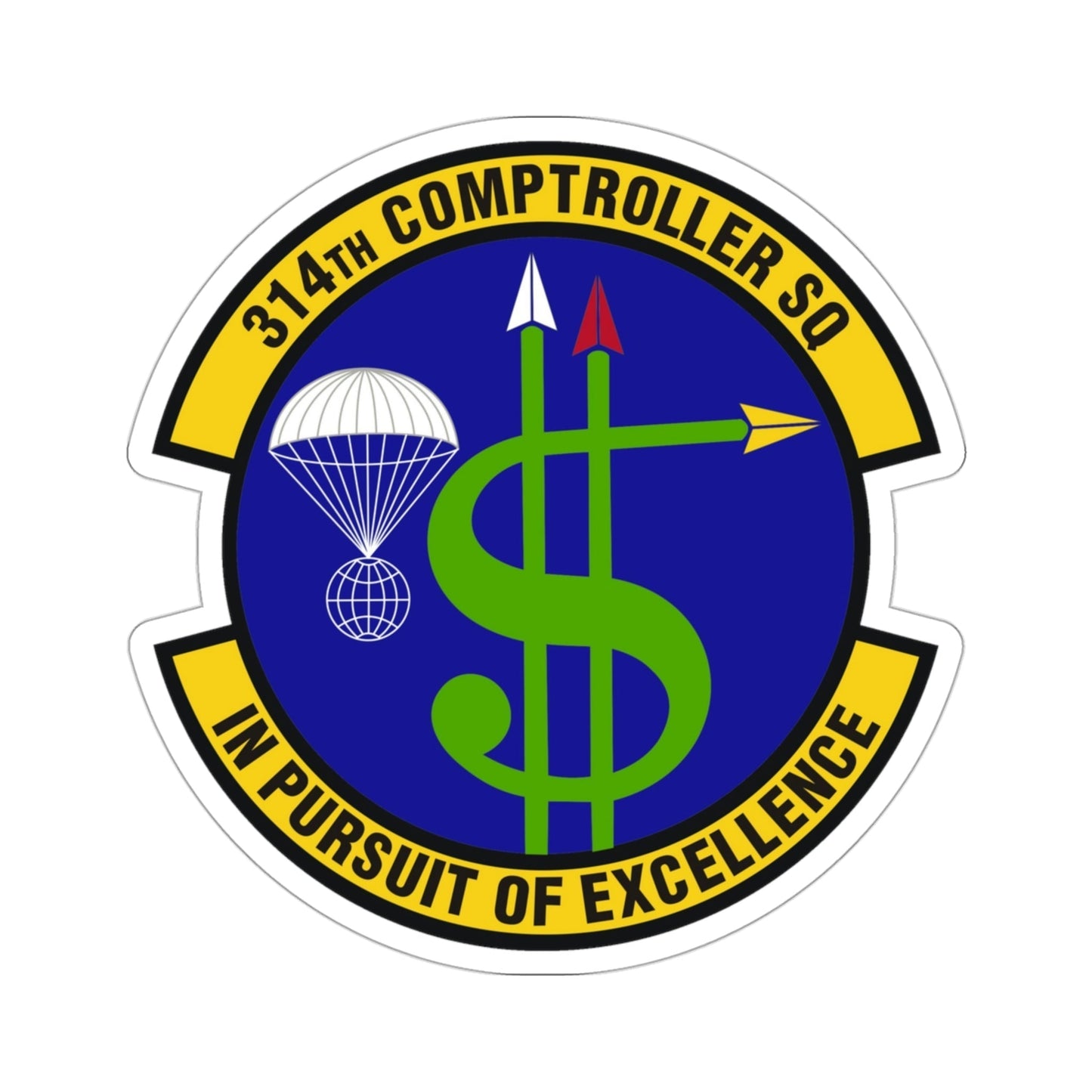 314th Comptroller Squadron (U.S. Air Force) STICKER Vinyl Die-Cut Decal-3 Inch-The Sticker Space