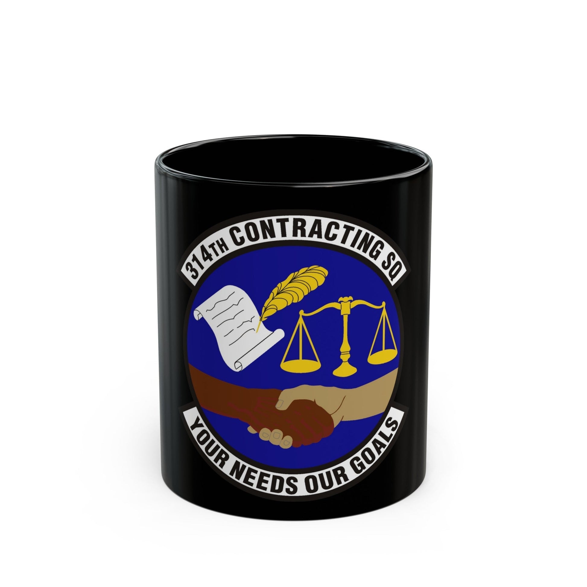 314th Contracting Squadron (U.S. Air Force) Black Coffee Mug-11oz-The Sticker Space