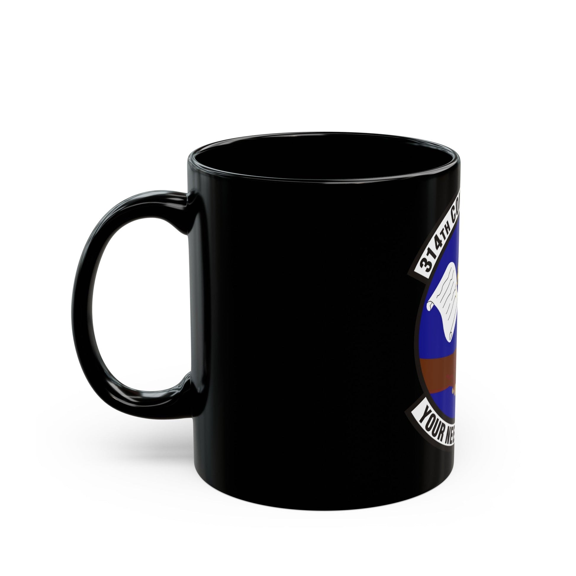 314th Contracting Squadron (U.S. Air Force) Black Coffee Mug-The Sticker Space