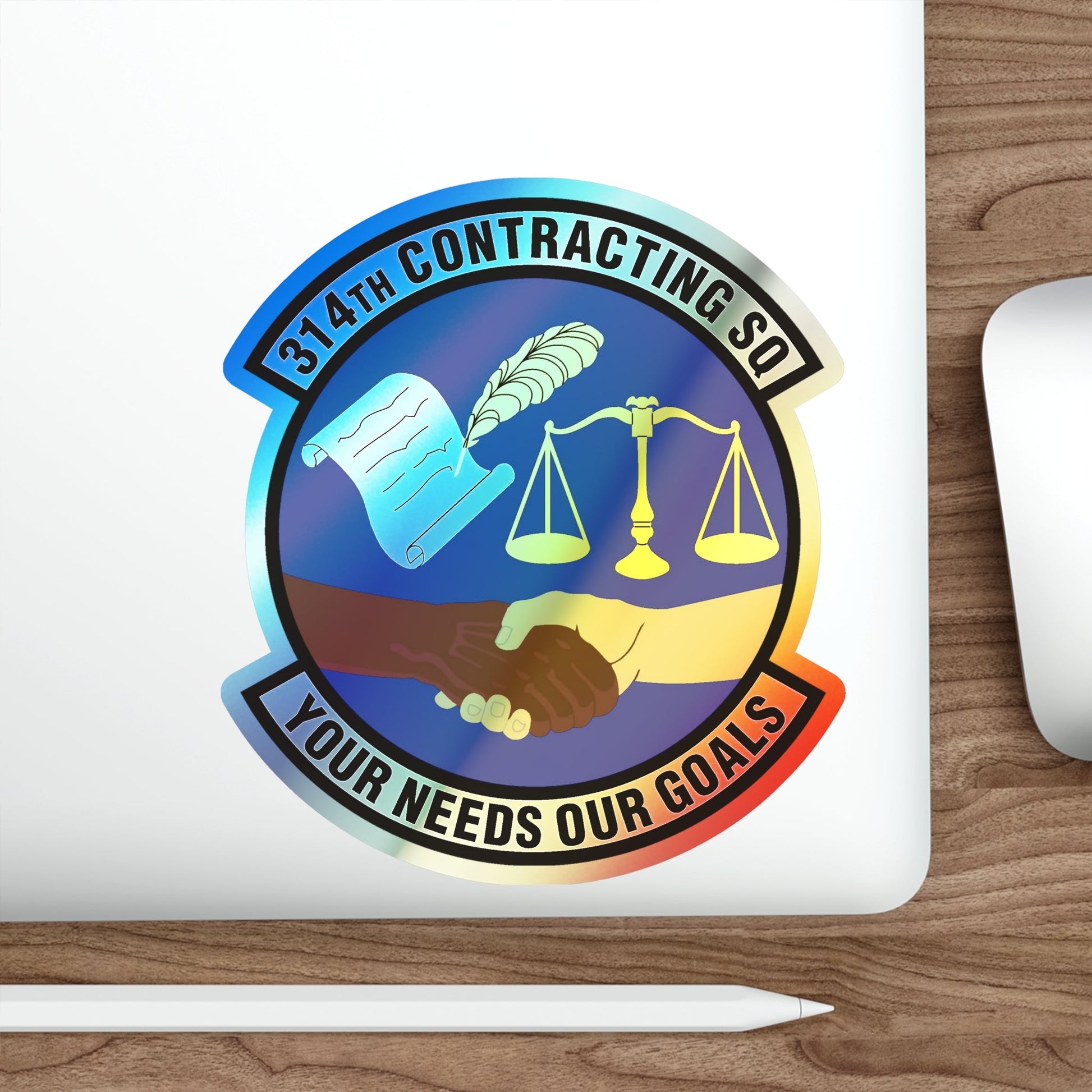 314th Contracting Squadron (U.S. Air Force) Holographic STICKER Die-Cut Vinyl Decal-The Sticker Space