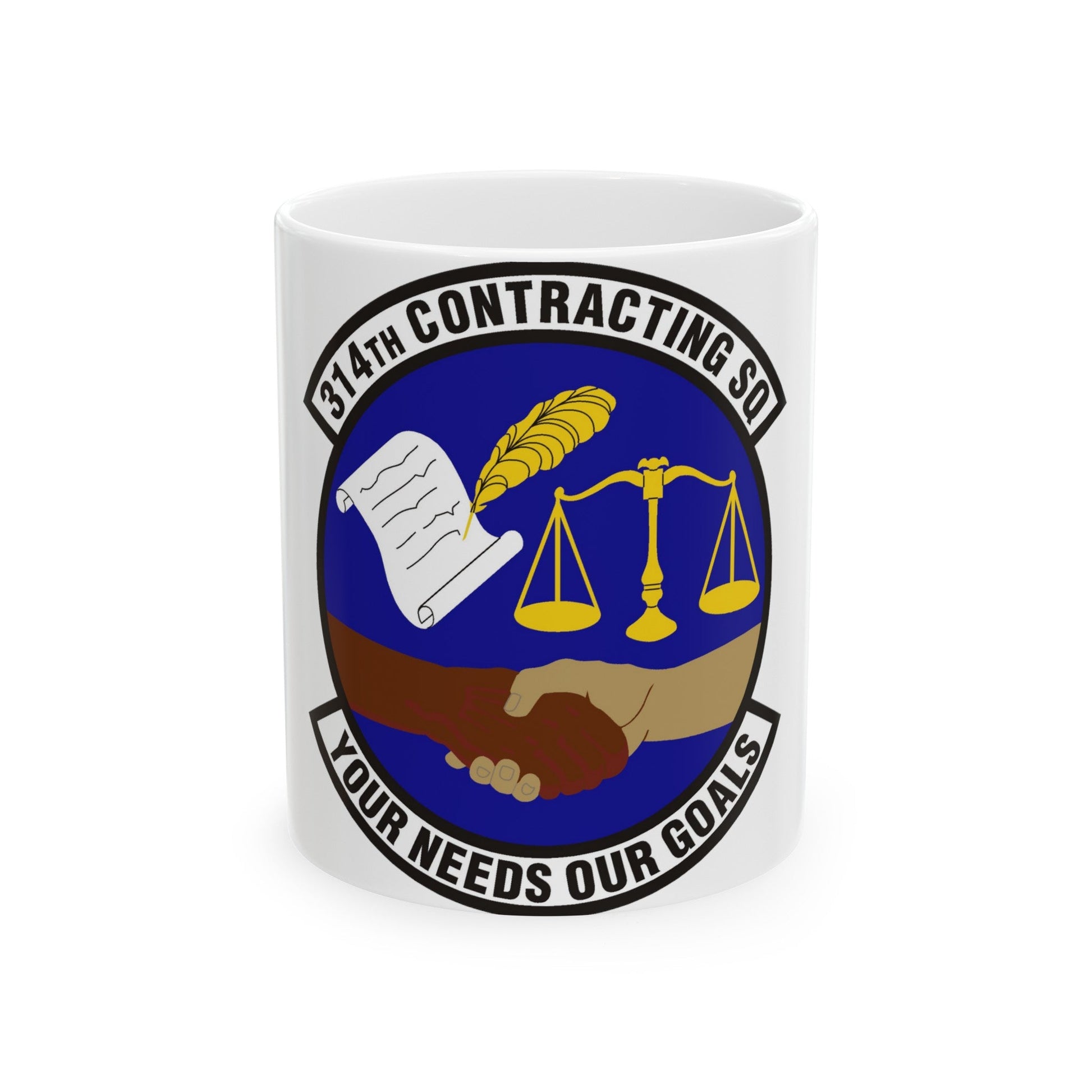 314th Contracting Squadron (U.S. Air Force) White Coffee Mug-11oz-The Sticker Space