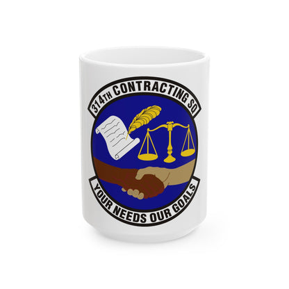 314th Contracting Squadron (U.S. Air Force) White Coffee Mug-15oz-The Sticker Space