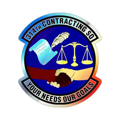314th Contracting Squadron (U.S. Air Force) Holographic STICKER Die-Cut Vinyl Decal 2 Inch Holographic - The Sticker Space