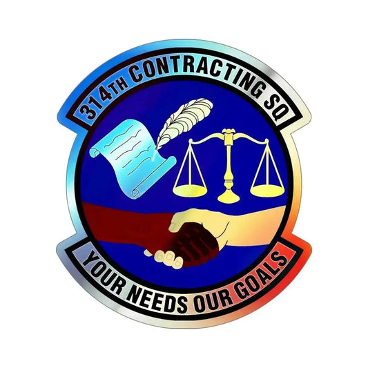 314th Contracting Squadron (U.S. Air Force) Holographic STICKER Die-Cut Vinyl Decal 6 Inch Holographic - The Sticker Space