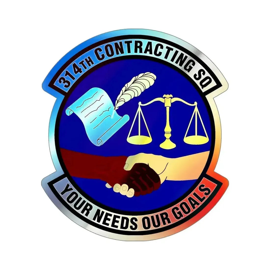 314th Contracting Squadron (U.S. Air Force) Holographic STICKER Die-Cut Vinyl Decal - The Sticker Space