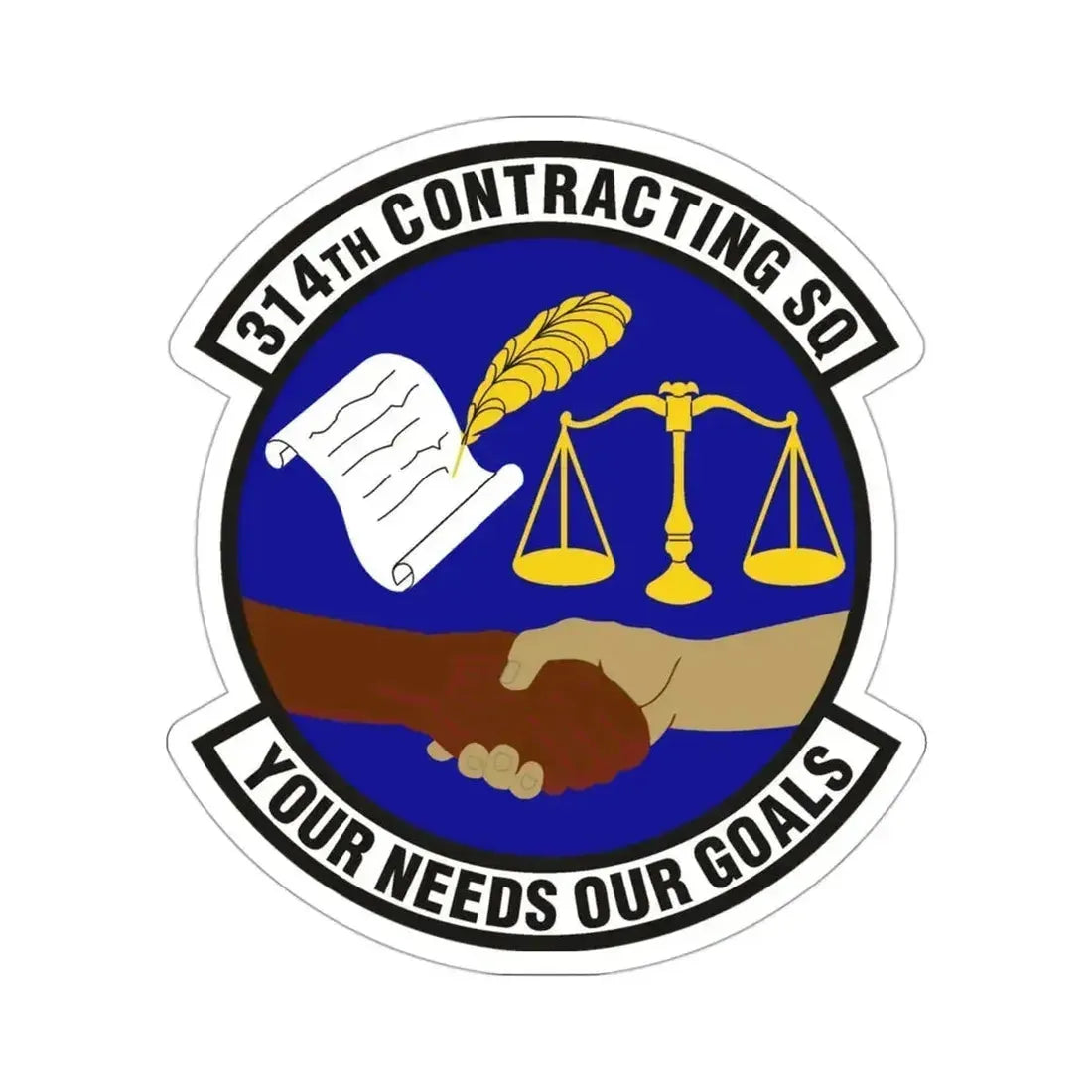 314th Contracting Squadron (U.S. Air Force) STICKER Vinyl Die-Cut Decal 3 Inch - The Sticker Space